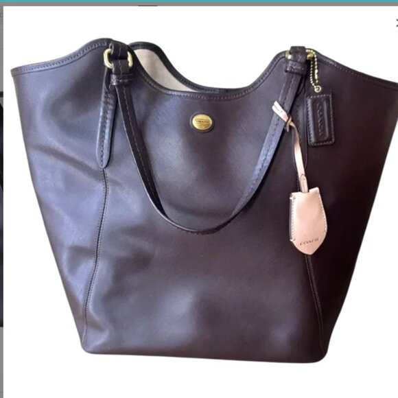 Coach EUC+ Peyton Brown Saffiano Leather Large Tote Bag - Picture 1 of 8